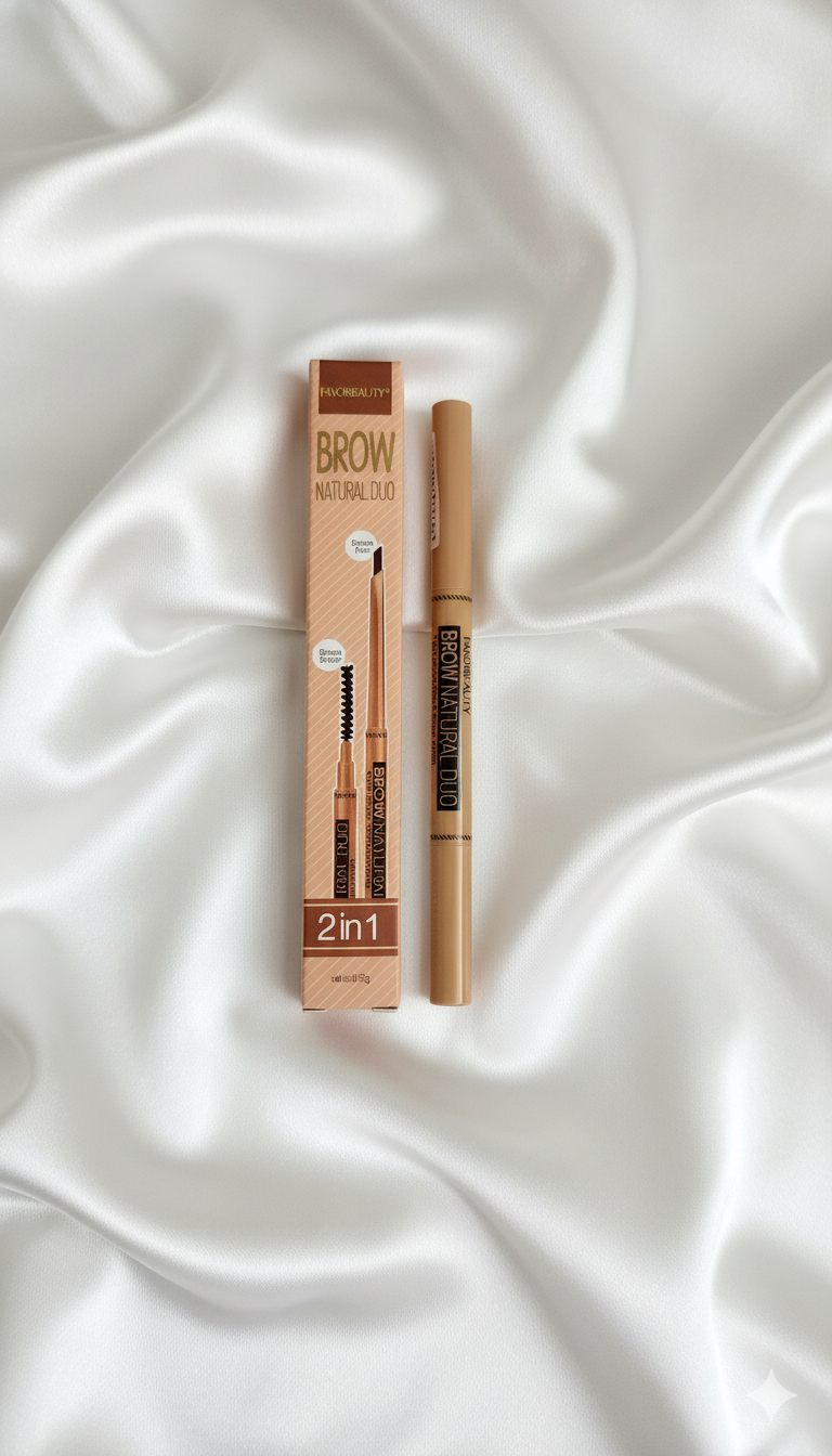 Favor Beauty 2 in 1 Rimel y ceja duo Brown natural 6 tonos