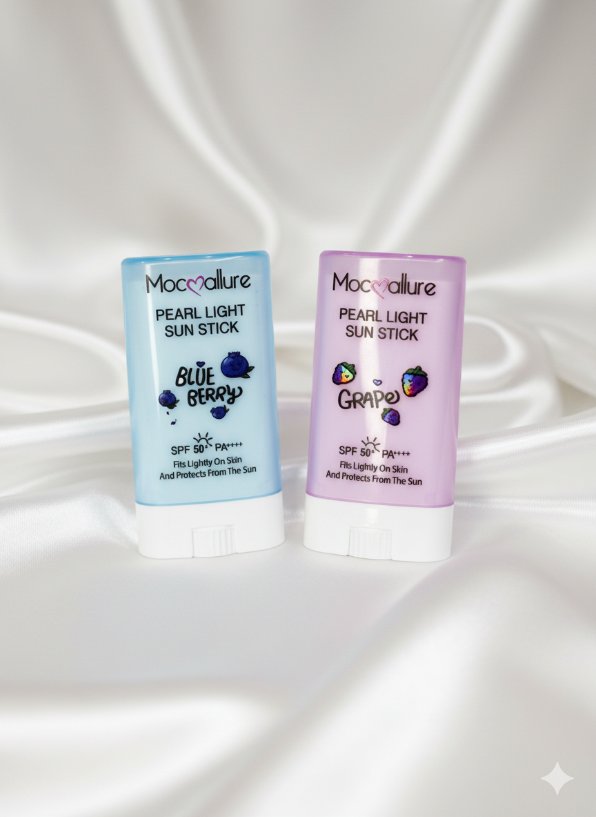 Pearl Light Sun Stick SPF 50 Protector Solar sabor Fresa, Uva y Blueberry