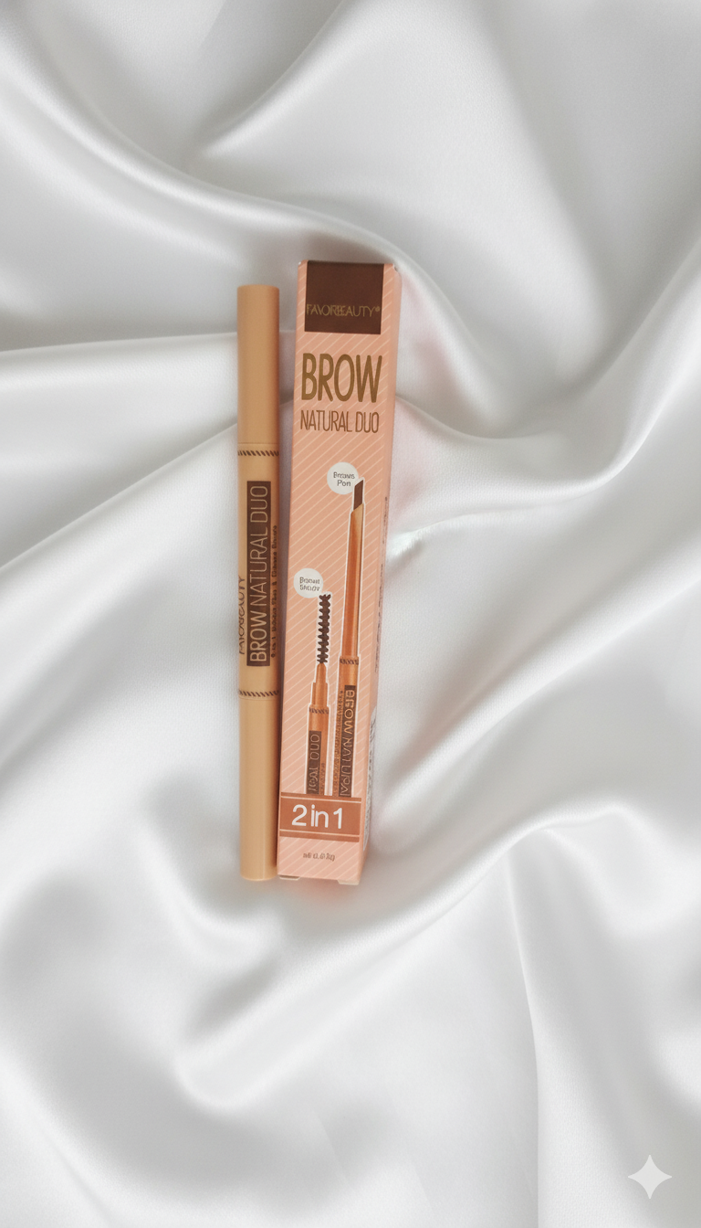 Favor Beauty 2 in 1 Rimel y ceja duo Brown natural 6 tonos