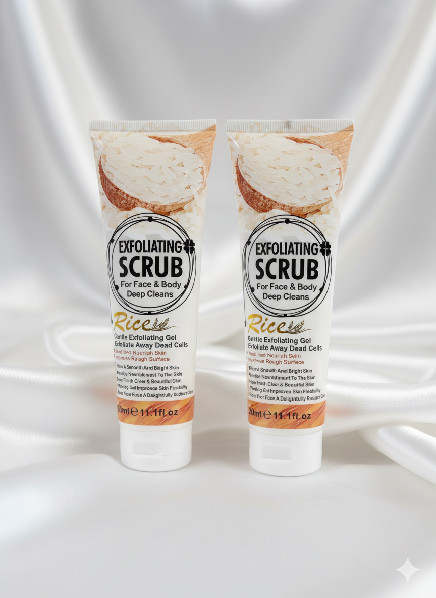 Exfoliating Scrub for face and body deep cleanse base de arroz 320 ML