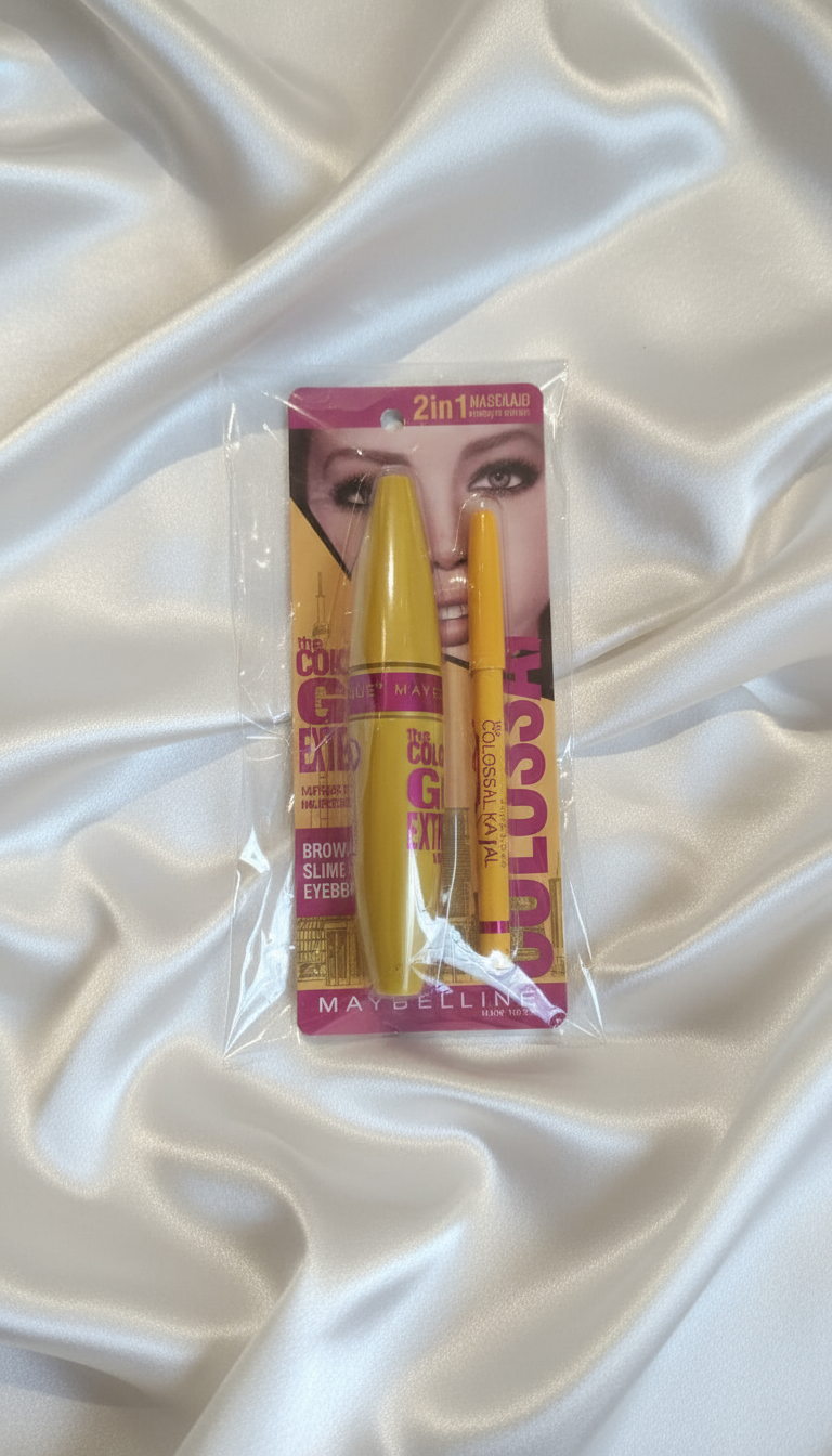 Mascara + Eyebrow Pencil Colossal Extreme Volume Maybelline New York