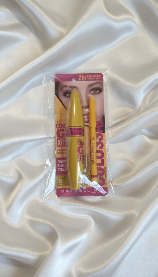 Mascara + Eyebrow Pencil Colossal Extreme Volume Maybelline New York